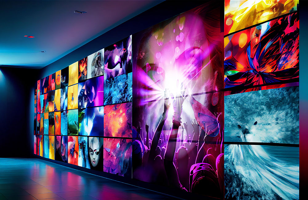 LED video wall at tradeshow