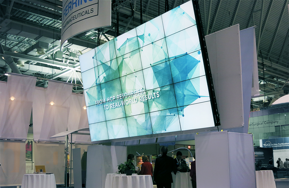 customized LED panels displaying artful digital signage for events 